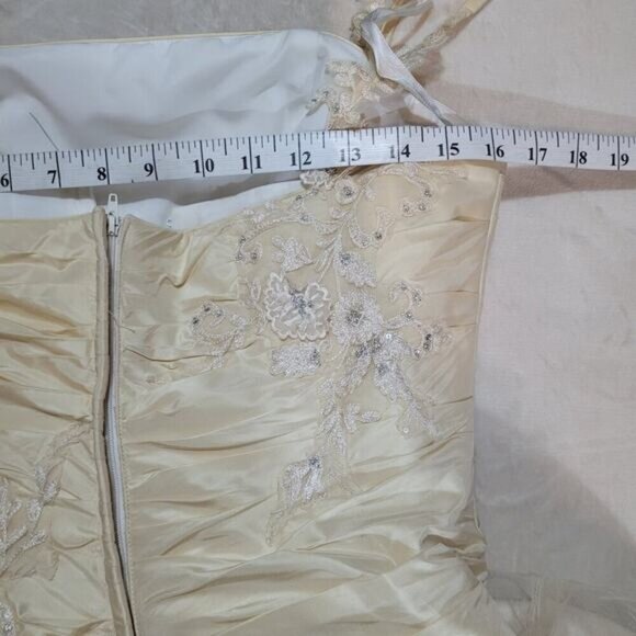 Mon Cheri Wedding Dress in Antique Gold - Size 4 - Picture 10 of 14